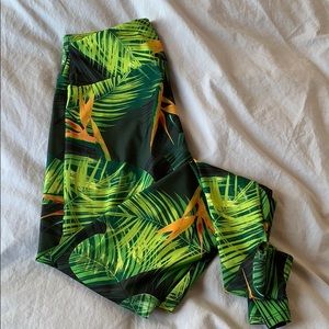 Tropical print onzie yoga pants